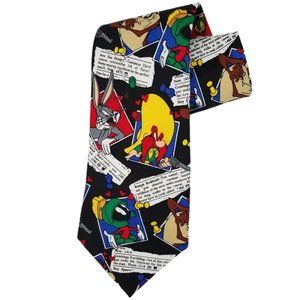 LOONEY TUNES MANIA Character Tie - Bugs Bunny - Taz - Yosemite Sam Vintage 1995